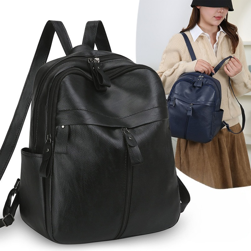 Leather Work Rucksack - Мягкий кожаный рюкзак большой вместимости, повседневная