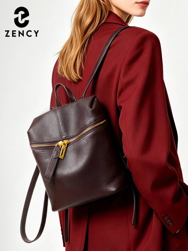 Leather Work Womens Backpack - Винтажный классический рюкзак Zency из натуральной