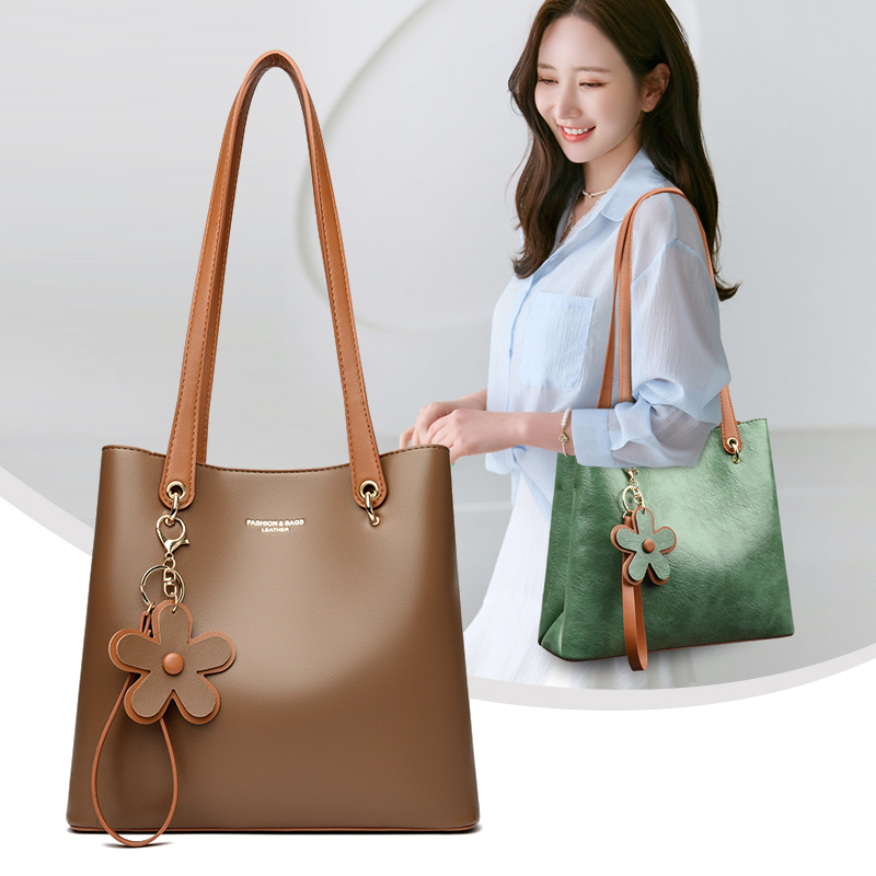 Leatherwork Flowers - Винтажная элегантная женская сумка-тоут из искусственной