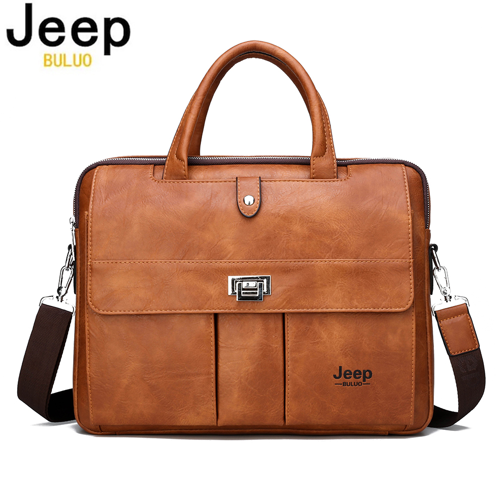 Leatherwork Wallet - Мужской кожаный портфель Jeep Buluo для