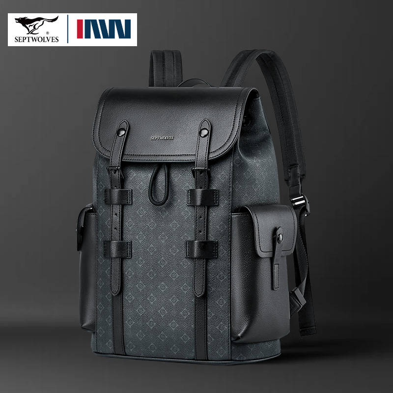 Leather Work Rucksack - Septwolves Высококачественный деловой кожаный рюкзак с