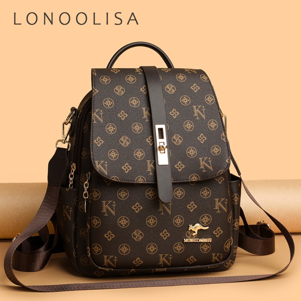 Leather Work Rucksack - Винтажный рюкзак с принтом, высококачественный мягкий