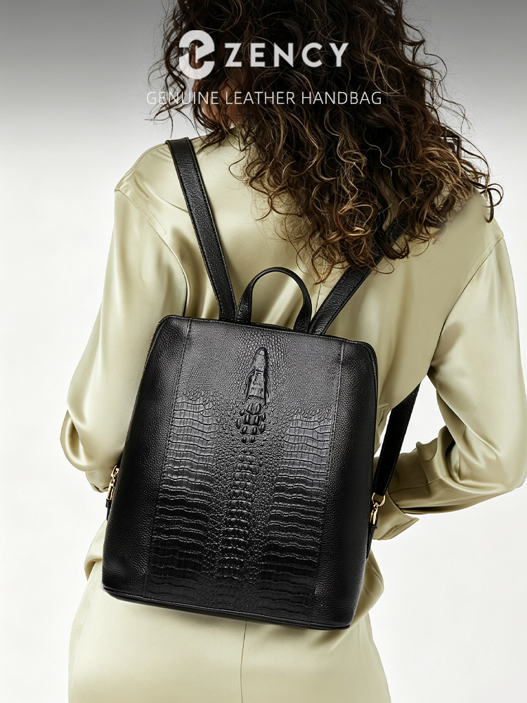 Leather Work Womens Backpack - Женский рюкзак Zency из натуральной крокодиловой