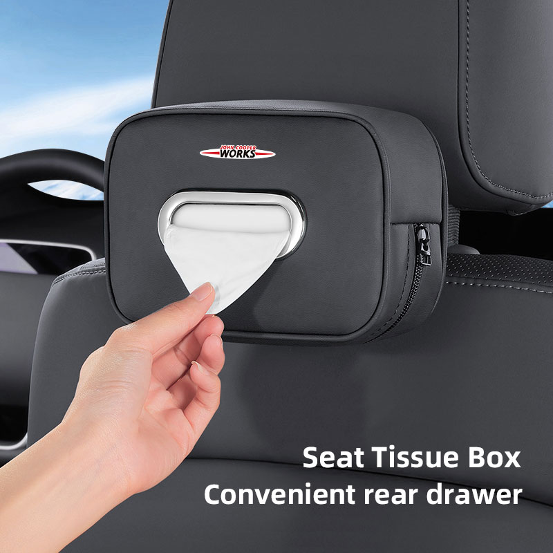 Leather Work For Car - Автомобильный ящик для хранения салфеток, органайзер,