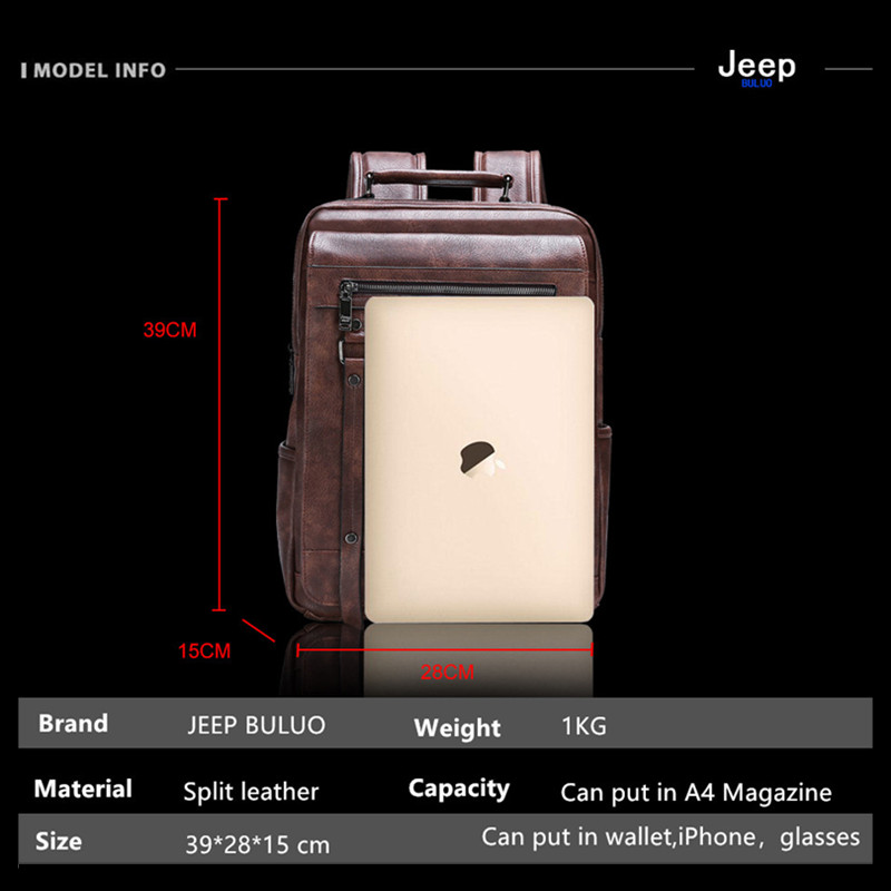 Мужской кожаный рюкзак Jeep Bu – обзор и цена Leather Work Rucksack