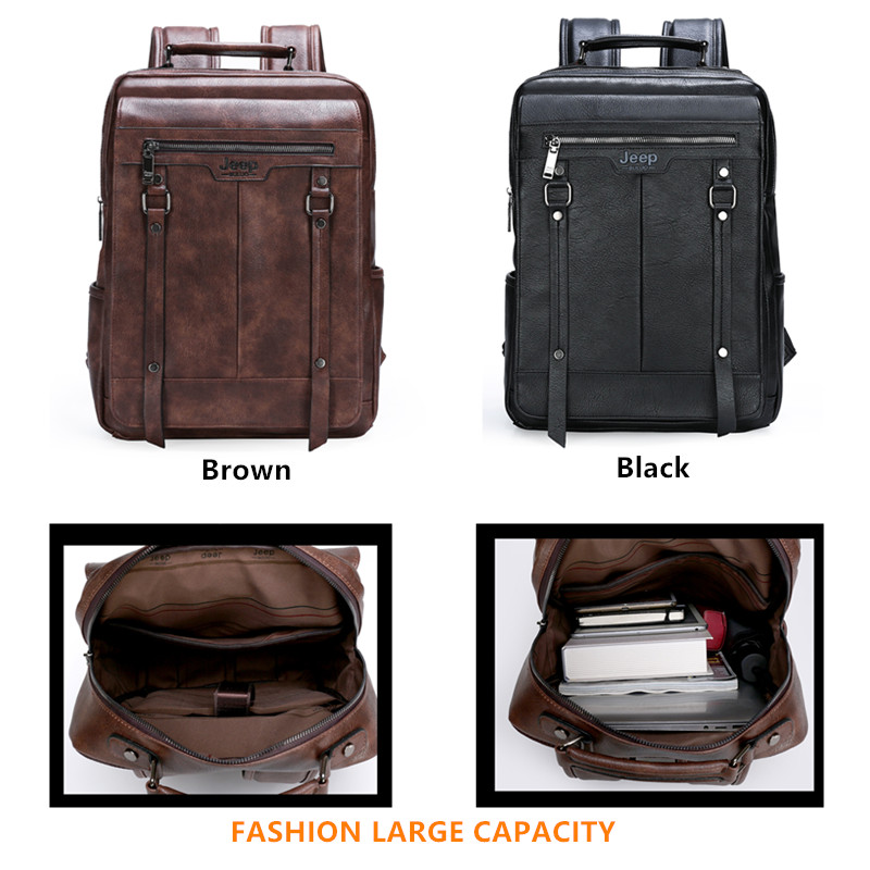 Мужской кожаный рюкзак Jeep Bu – обзор и цена Leather Work Rucksack