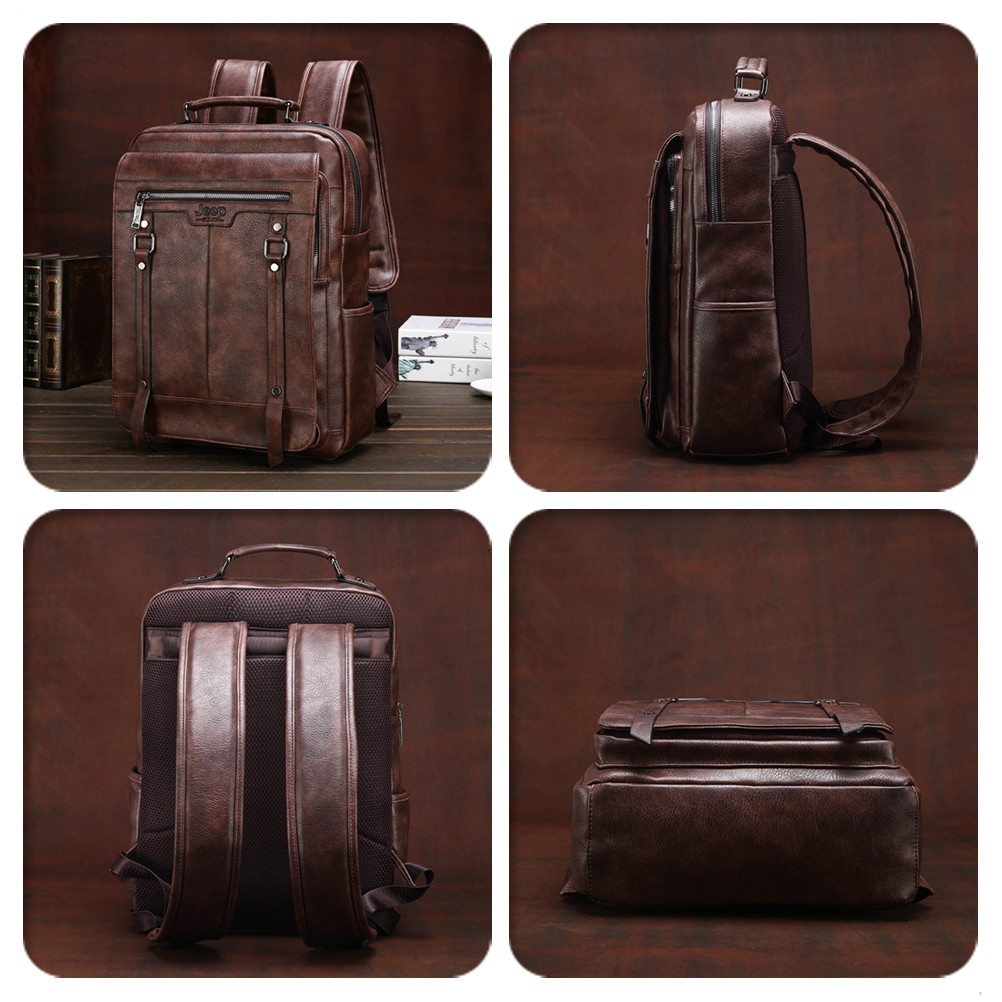 Мужской кожаный рюкзак Jeep Bu – обзор и цена Leather Work Rucksack